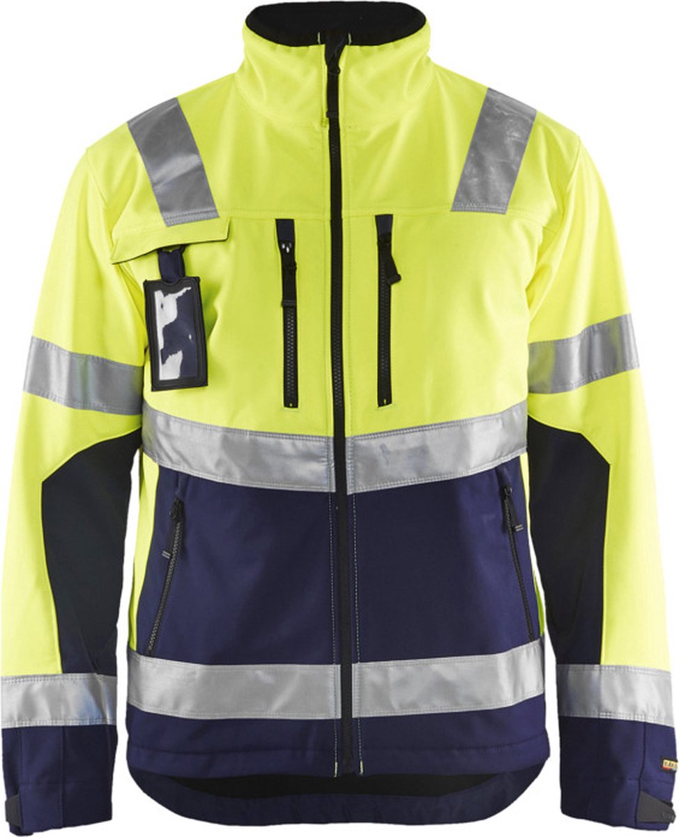 Blåkläder Softshell jack High-Vis 49002517 | High Vis Geel/Marineblauw | Maat XXL - 7330509445969