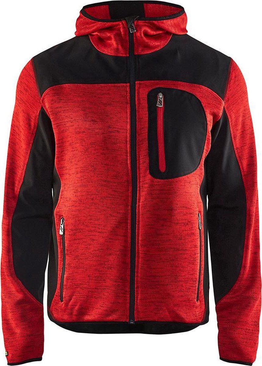 Blåkläder Gebreid vest met softshell 49302117 | Donkerblauw/Geel | Maat S - 7330509658444