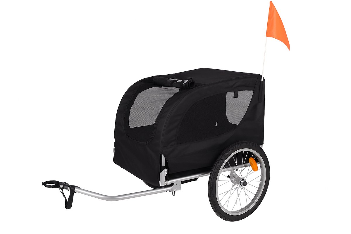 Flamingo Fietskar Tybalt– Zwart, 76 × 57 × 65,5 cm | Geschikt voor Fiets&E-bike