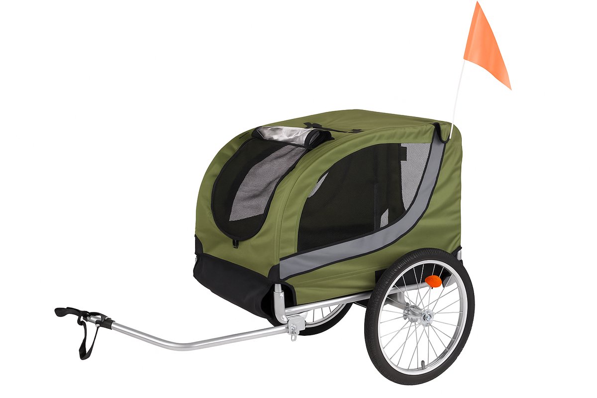 Flamingo Fietskar Tybalt– Groen, 76 × 57 × 65,5 cm | Geschikt voor Fiets&E-bike