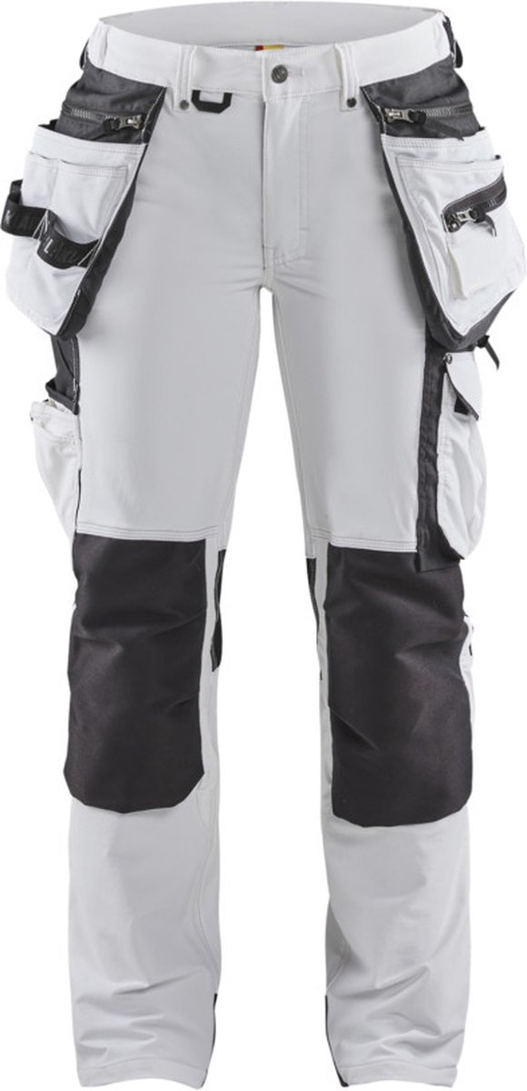 Blåkläder Dames schildersbroek 4-weg stretch 71791645 | Wit/Donkergrijs | Maat 32 - 7330509802021