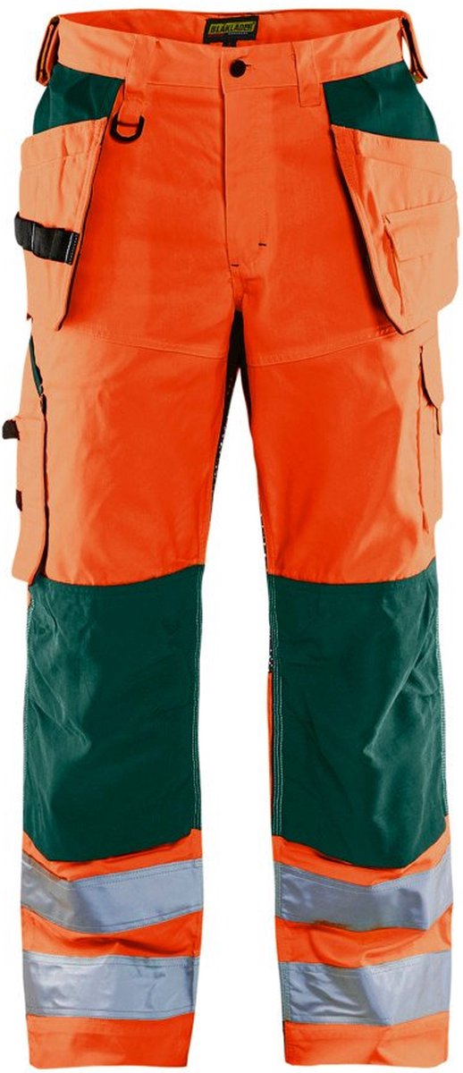 Blåkläder Werkbroek High-Vis met ventilatie 15651811 | High Vis Oranje/Groen | Maat 44 - 7330509571590
