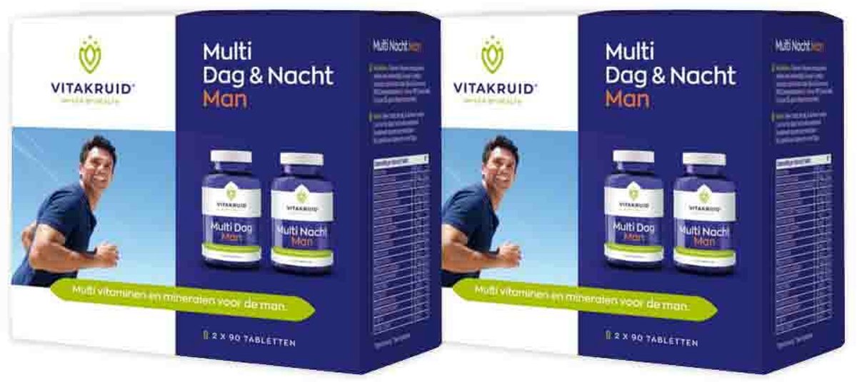 Gratis Verzending: 2x Vitakruid Multi Dag Nacht Man 180 tabletten