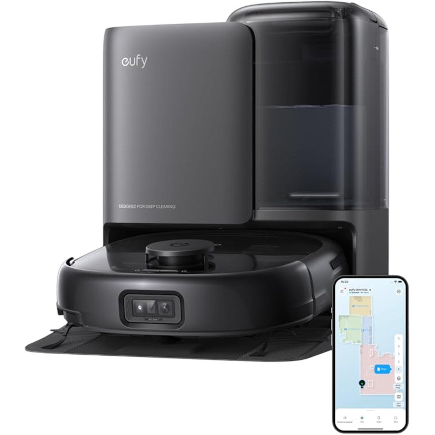 Eufy E25 Omni Robotstofzuiger Met Dweilfunctie Zwart