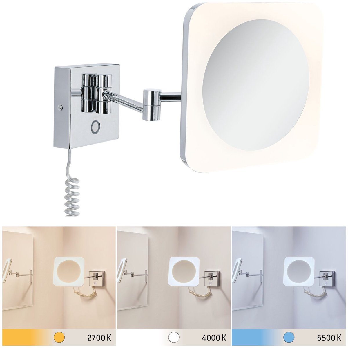 Paulmann - Jora LED Vanity Wandlamp IP44 Chroom/Wit/Mirror