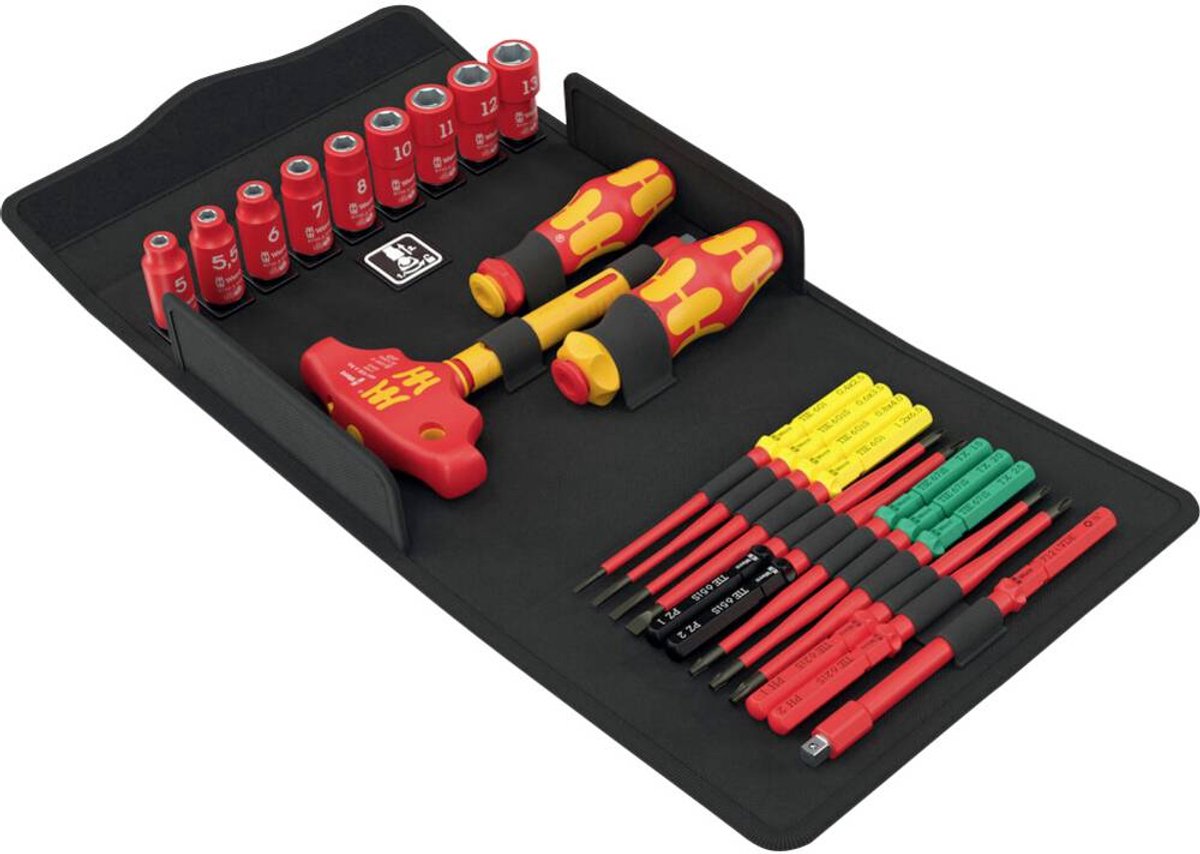 Wera 05006632001 25-delige Kraftform Kompakt VDE 24 Allround Set 1 Wisselklingenset In Etui - Met Ratelfunctie