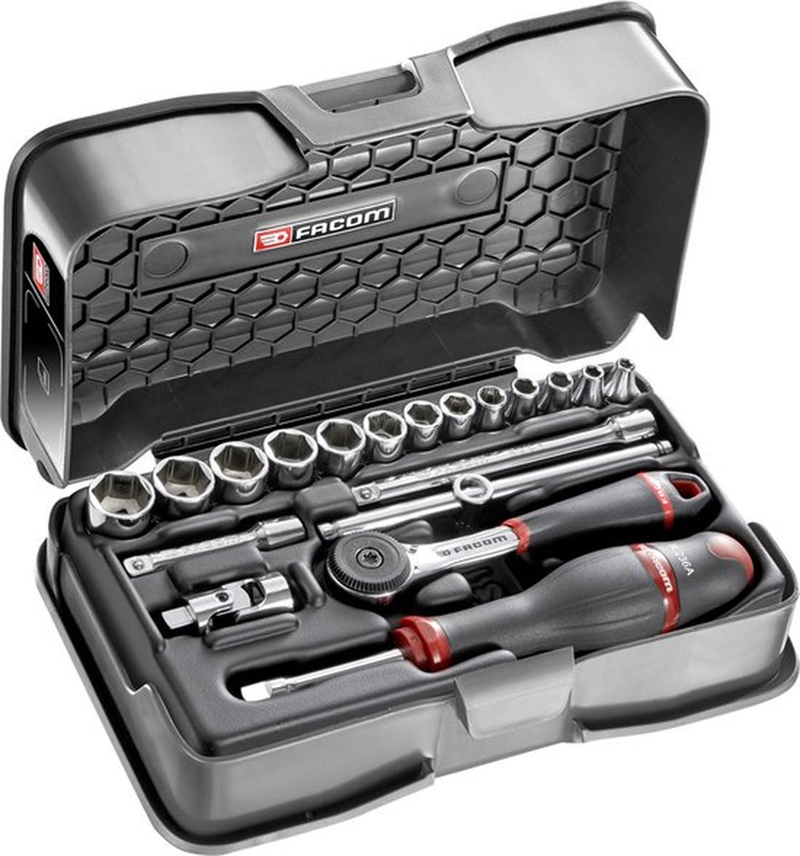 Facom doppendoos 1/4' 6-k mm r.161b 19 stuks - R.161-3P6