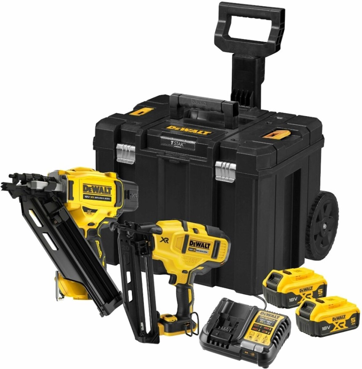 DeWALT DCK246P2T Accu Combiset Afwerktacker DCN660 en Constructietacker DCN930 18V 5.0Ah in Koffer