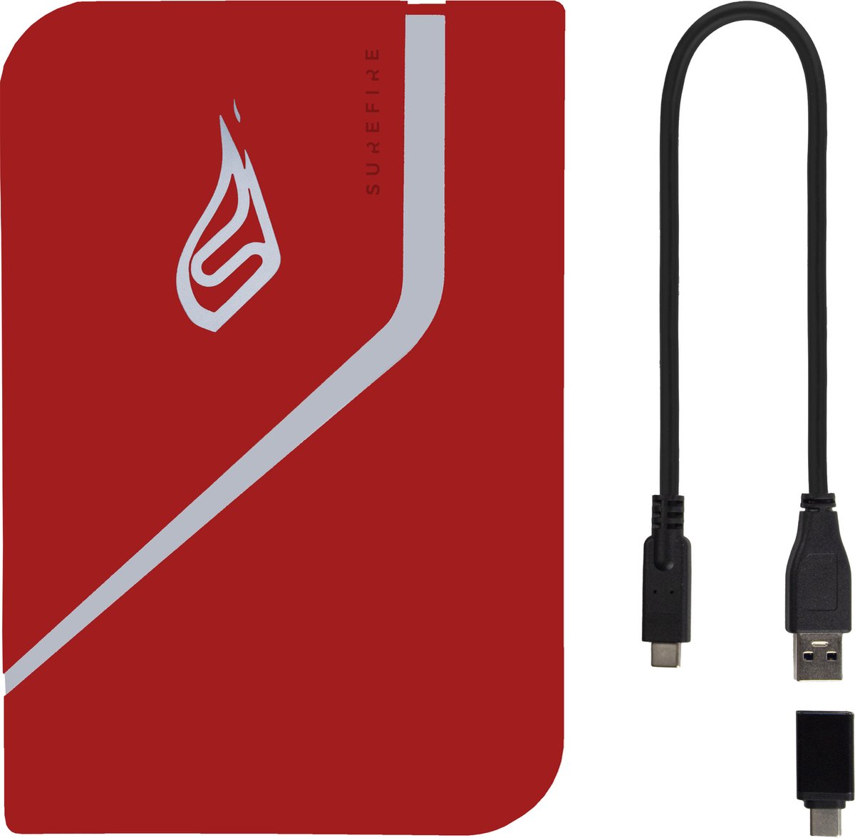 SureFire PyroDrive Gaming 2 TB Externe SSD harde schijf USB-C 3.2 Gen 1 Rood 53696