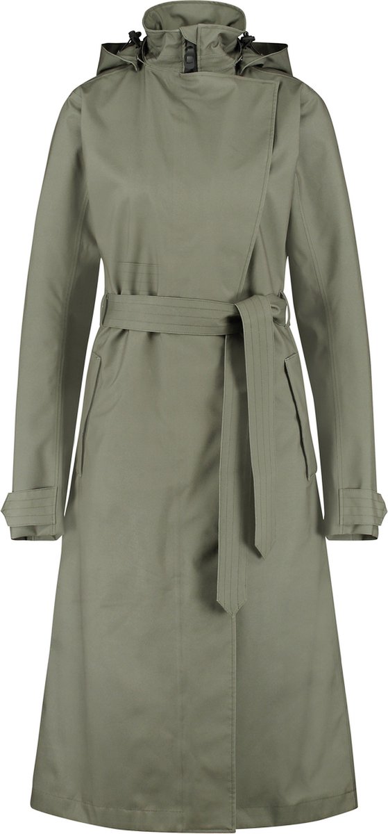AGU Trench Coat Long Regenjas Urban Outdoor Dames - Groen - L - Waterdicht