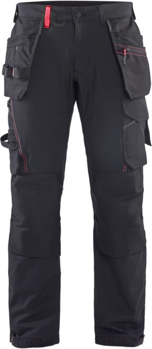 Blåkläder Werkbroek met 4-weg stretch 15221645 | Zwart/Rood | Maat 62 - 7330509765951