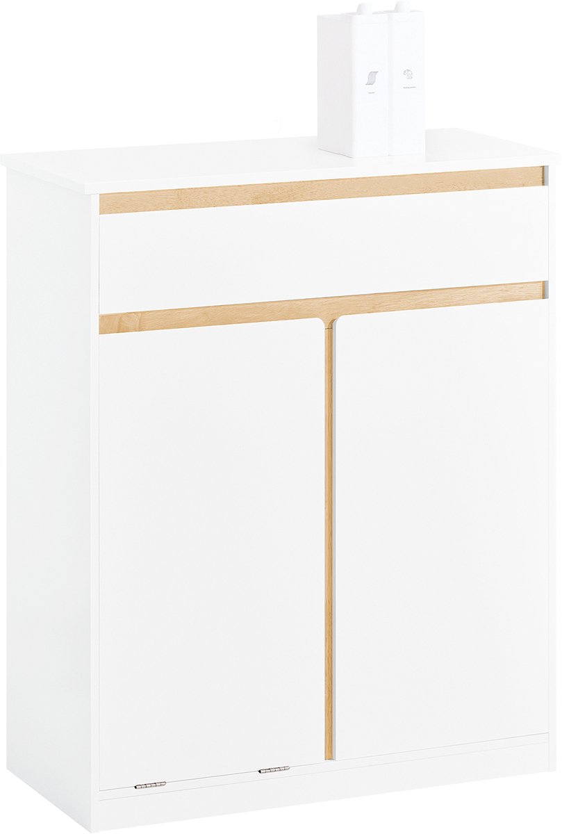 SoBuy Onderkast Badkamer– Met Lade&Uitneembare Waszak– 71 x 33 x 85 cm – Wit