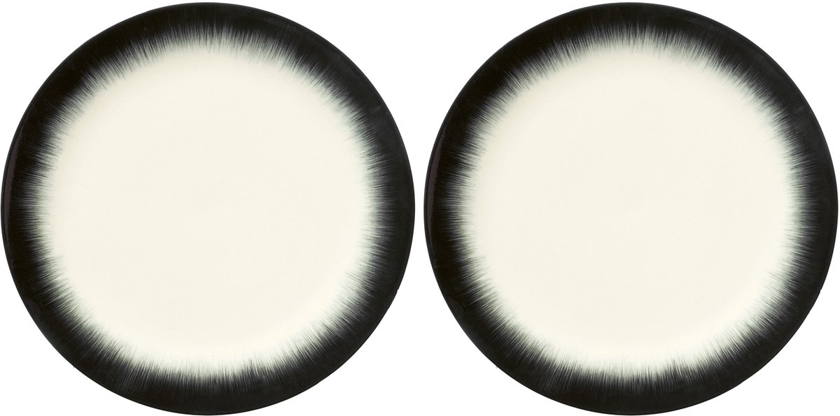 Serax Dé Tableware By Ann Demeulemeester Dinerbord Ø28 Set Van 2 White/Black 4