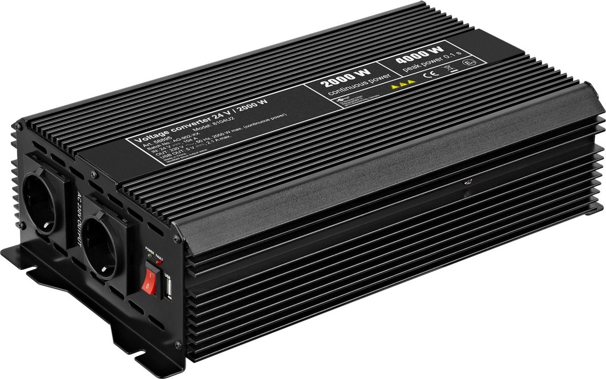 Goobay 58895 netvoeding&inverter Auto/Binnen 2000 W Zwart