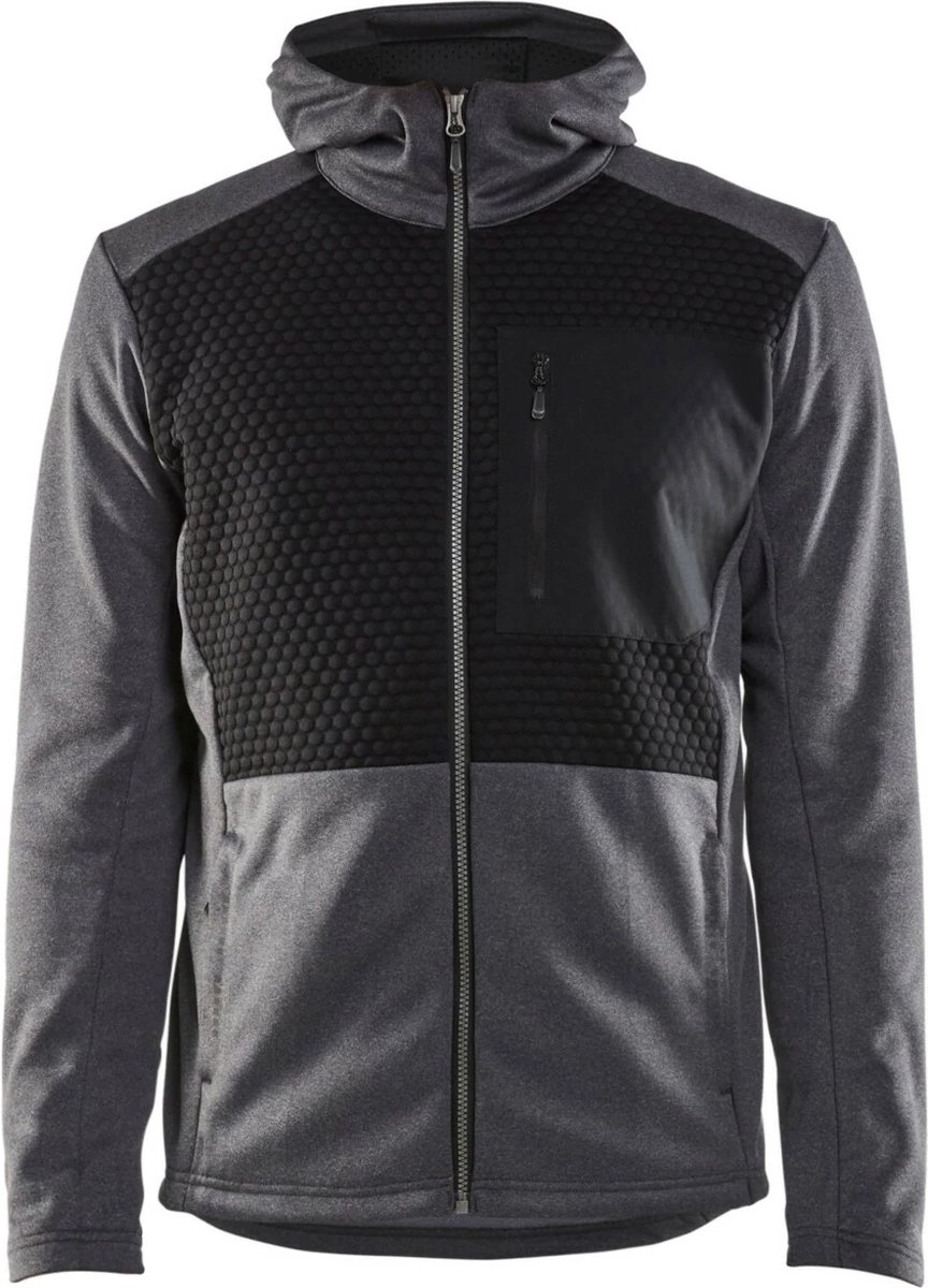 Blåkläder Hoodie met hele rits 35402533 | Zwart Mêlee | Maat M - 7330509780237