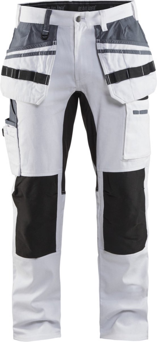 Blåkläder Schilders werkbroek met stretch 19101000-1099 | Wit/Zwart | Maat C62 - 7330509622520