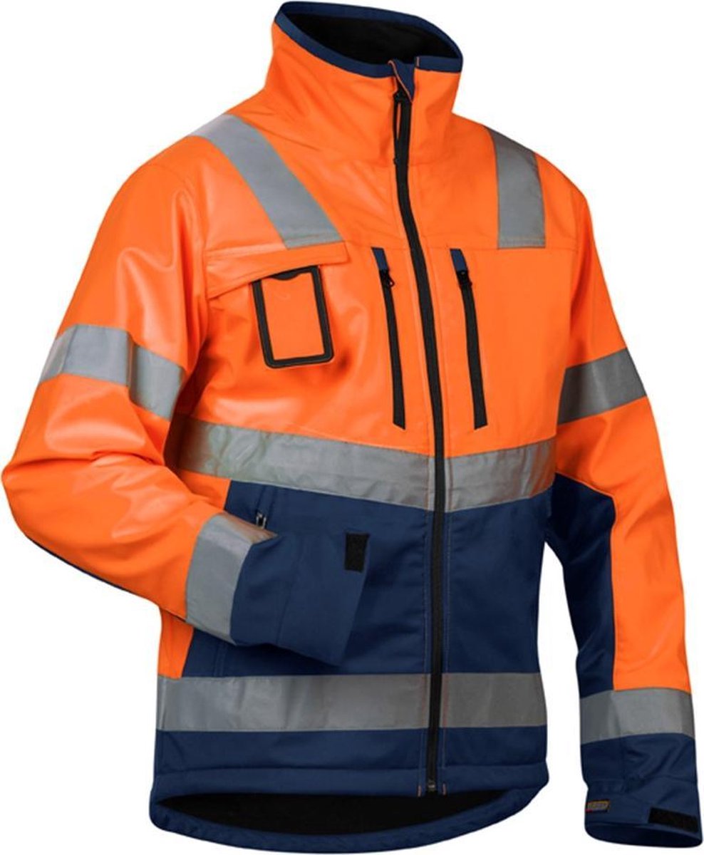 Blåkläder Softshell jack High-Vis 49002517 | High Vis Oranje/Marineblauw | Maat M - 7330509390108