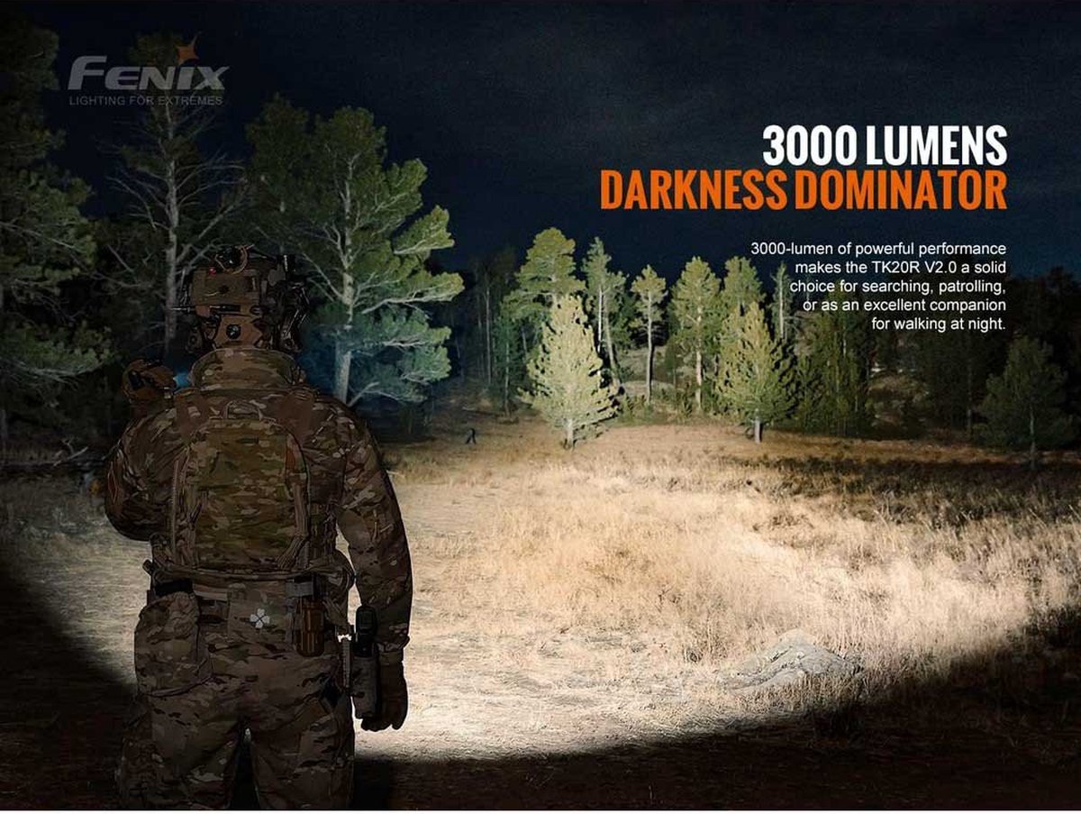 Fenix Light TK20R V2.0 Zaklamp werkt op een accu LED 3000 lm 204 g