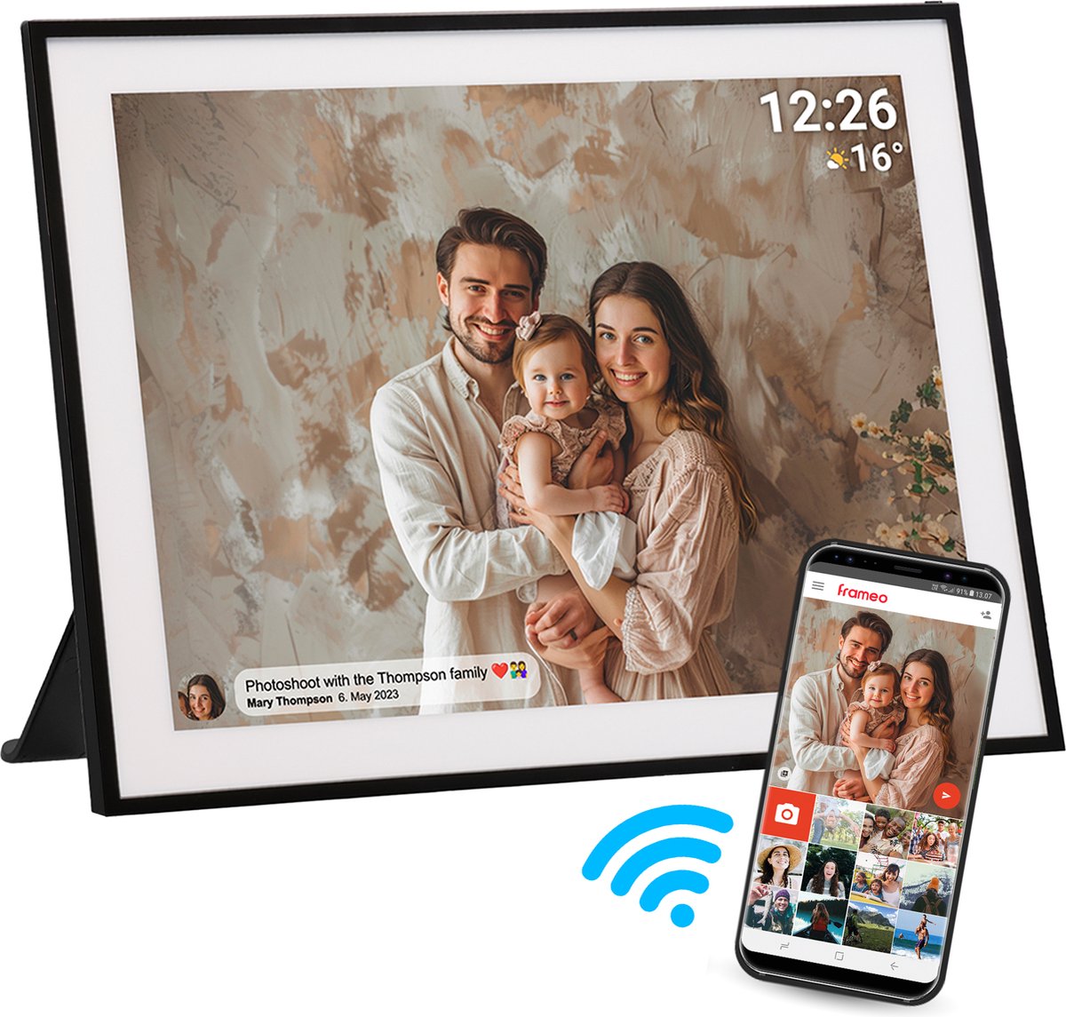Denver PFF1970 Digitale WiFi-fotolijst 48.3 cm 19 inch Energielabel: E (A - G) 1280 x 720 Pixel 32 GB Zwart