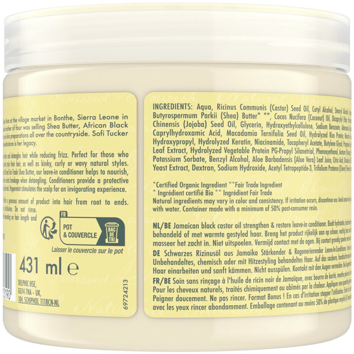 12x Shea Moisture Jamaican Black Strengthen&Restore Leave-In Conditioner 431 ml