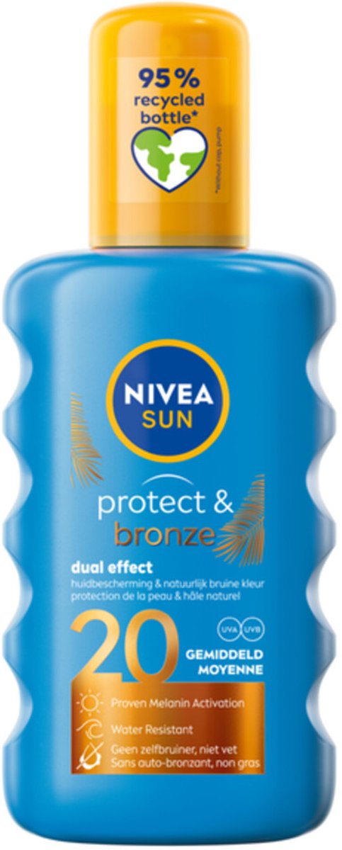 6x Nivea Sun Protect&Bronze Zonnespray SPF 20 200 ml