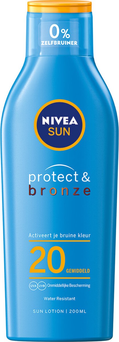 6x Nivea Sun Protect&Bronze Zonnemelk SPF 20 200 ml