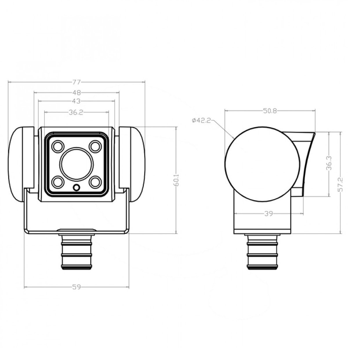 Dometic Group PerfectView CAM 45 NAV Kabelgebonden achteruitrijcamera Spiegelfunctie, Extra IR-verlichting, Geïntegreerde verwarming Zilver