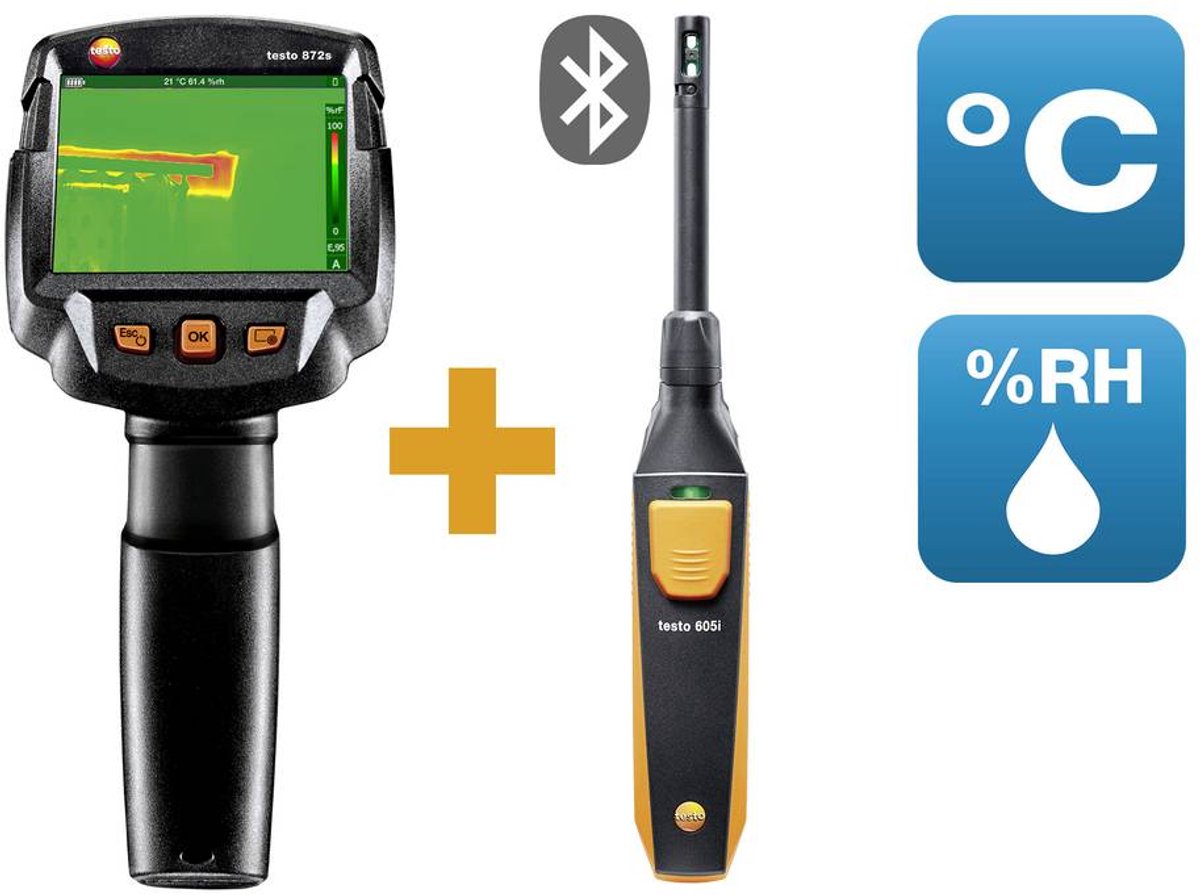 testo 872s Baudiagnose-Set Warmtebeeldcamera -30 tot +650 °C 240 x 180 Pixel 9 Hz