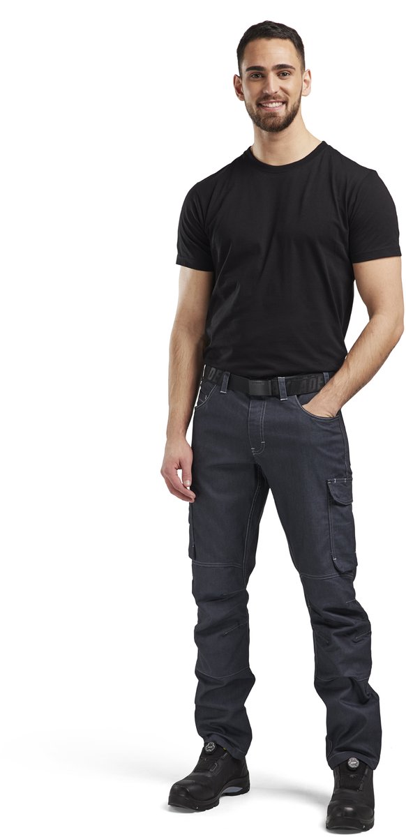 Blåkläder Service werkbroek denim stretch 14391141 | Marineblauw | Maat 54 - 7330509652107