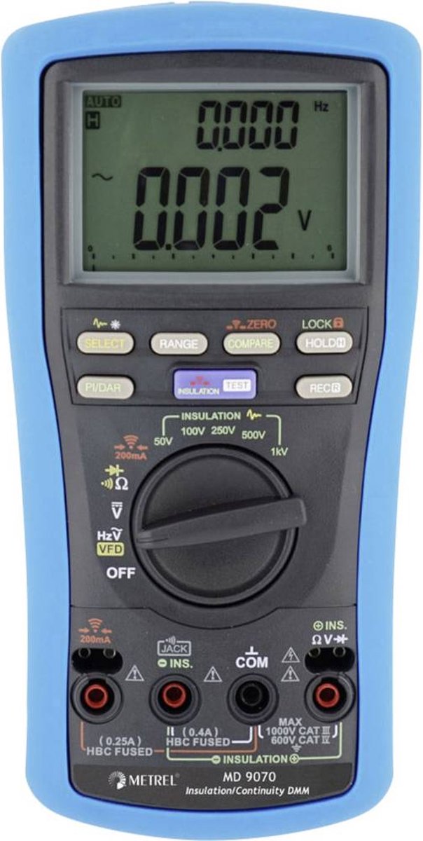 Metrel MD 9070 Isolatiemeter 50 V, 100 V, 250 V, 500 V, 1000 V 25.0 GΩ