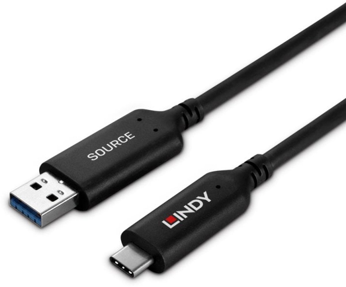 Lindy 43395 USB-kabel USB 3.2 Gen 1 (3.1 Gen 1) 10 m USB A USB C Zwart