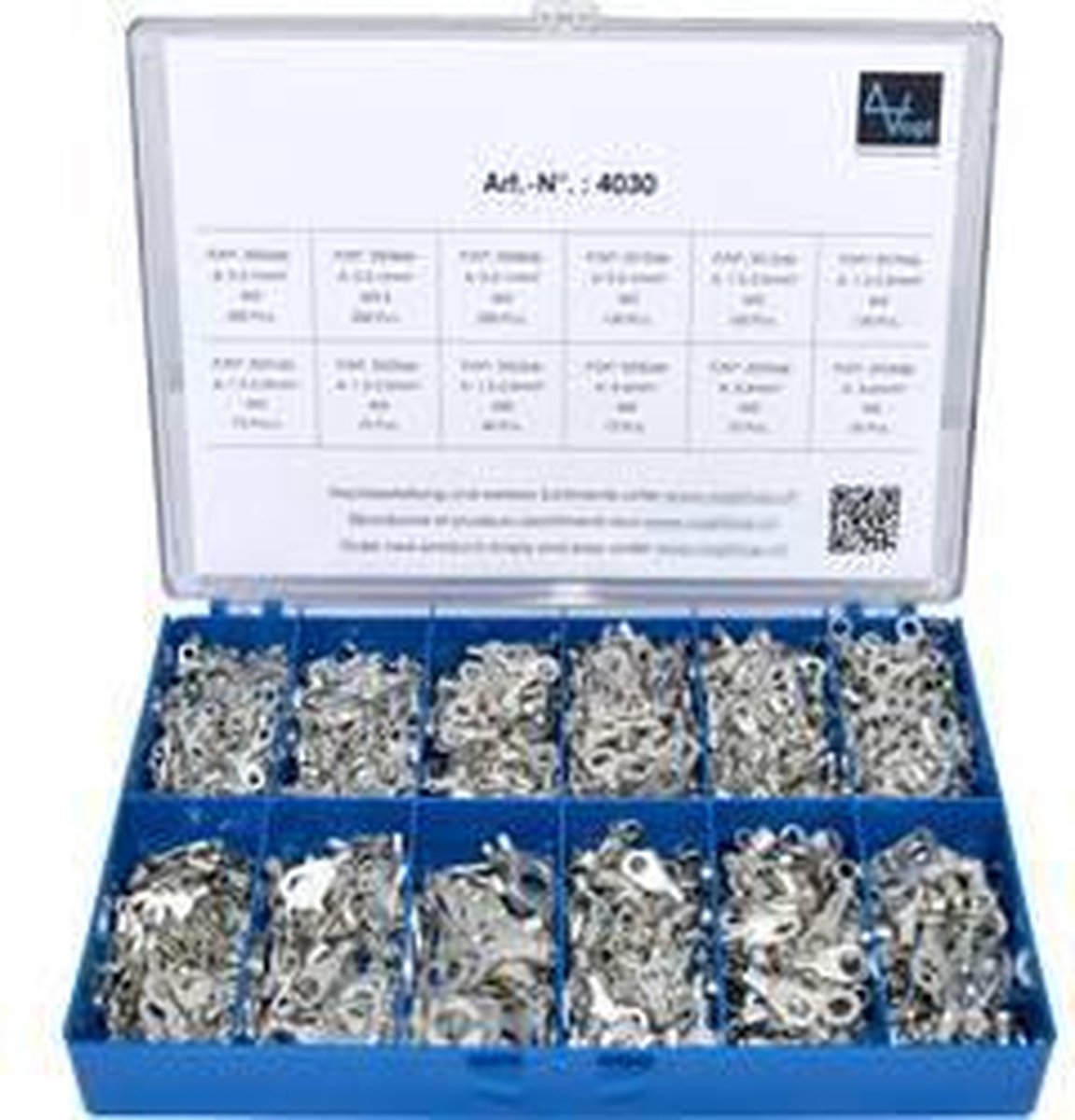 Vogt Verbindungstechnik 4030 Assortiment ringkabelschoenen 0.50 mm² - 6 mm² Zilver 1440 stuk(s)