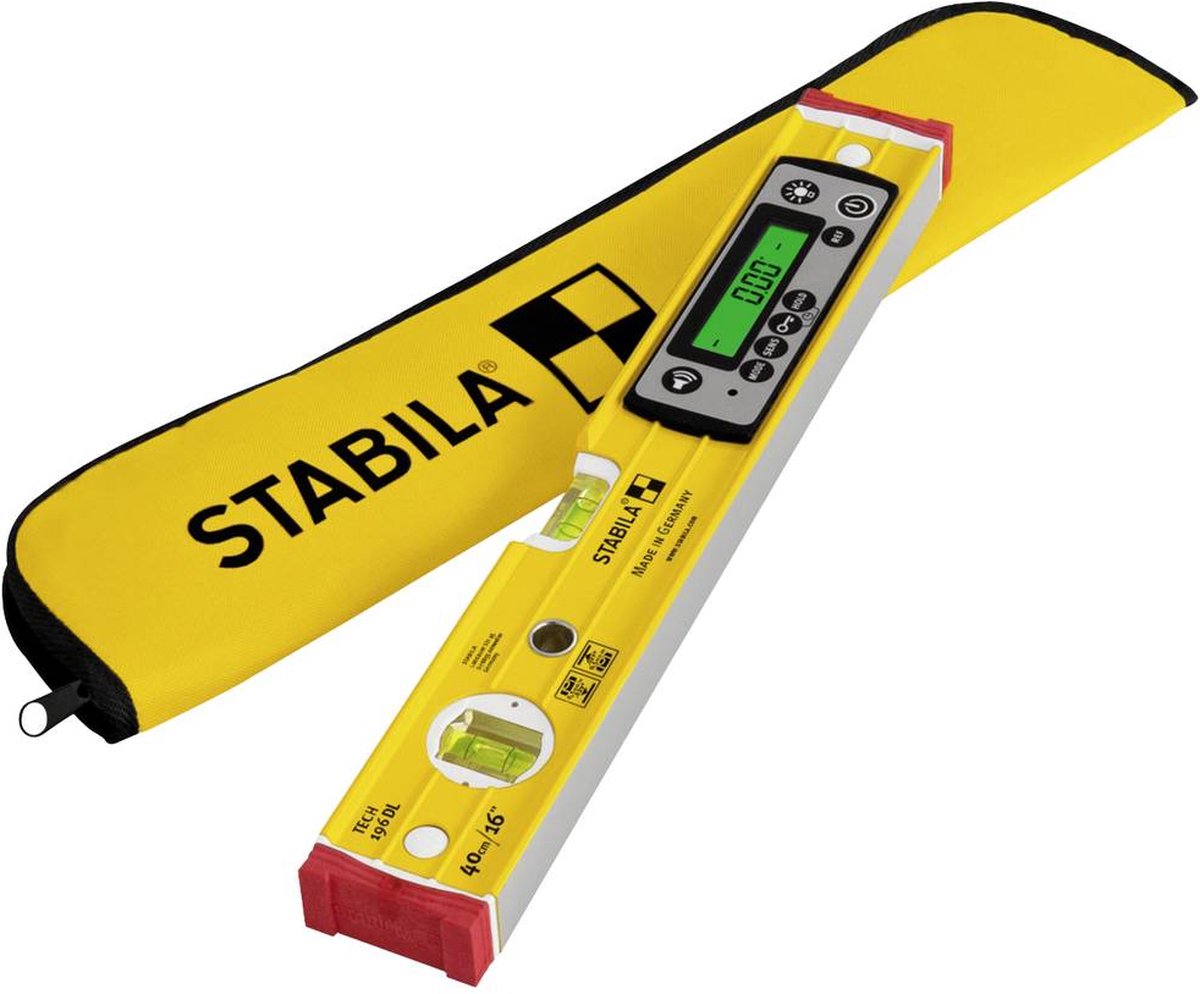 Stabila TECH 196 DL 19830 Digitale waterpas Incl. anti-slip, Incl. tas 40 cm 0.5 mm/m