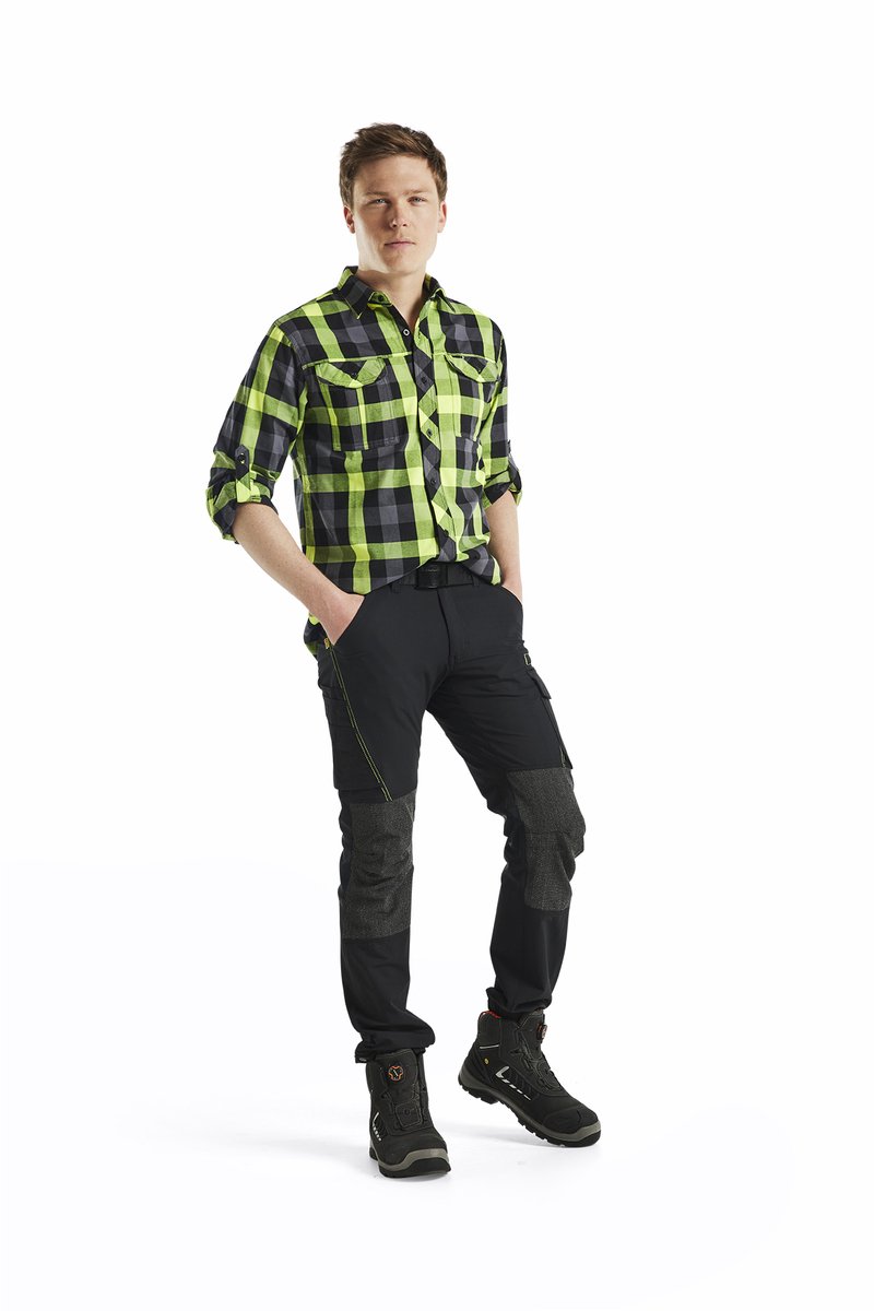 Blåkläder Service werkbroek met 4-weg stretch 14221645 | Zwart/High-Vis Geel | Maat 62 - 7330509718414