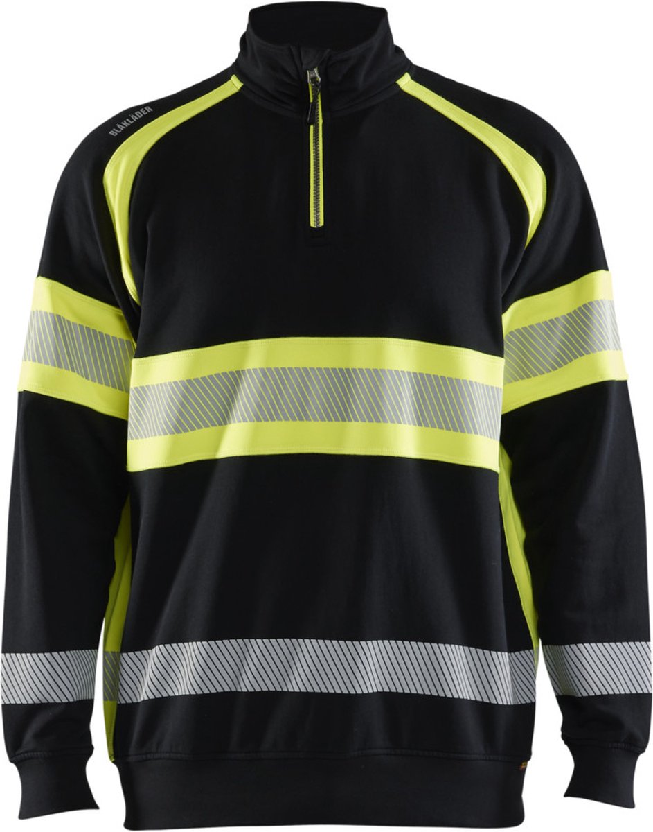 Blåkläder High-Vis Sweater 35531158 | Zwart/High-Vis Geel | Maat L - 7330509830796