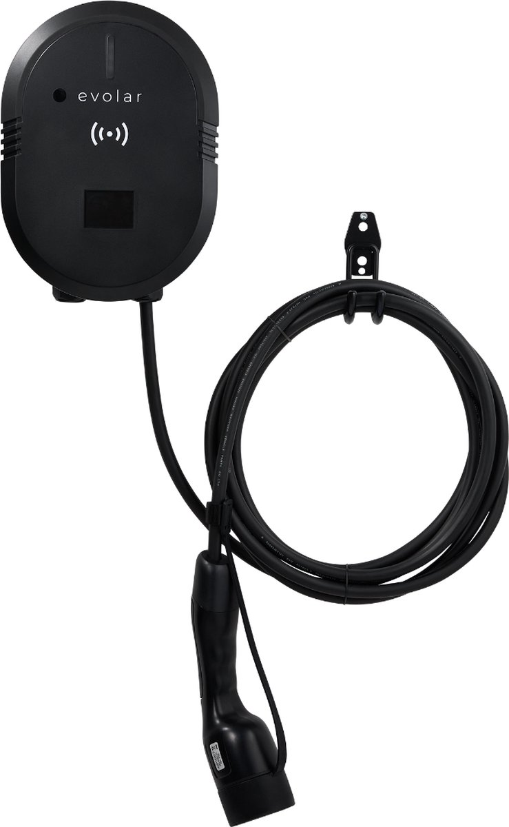 Evolar EV Charger laadpaal - 3-fase 11kW - Wifi + 5 meter kabel - Type 2 - Zwart