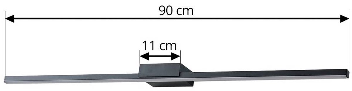 Lucande - Kivana LED Wandlamp L90 IP44 Zwart