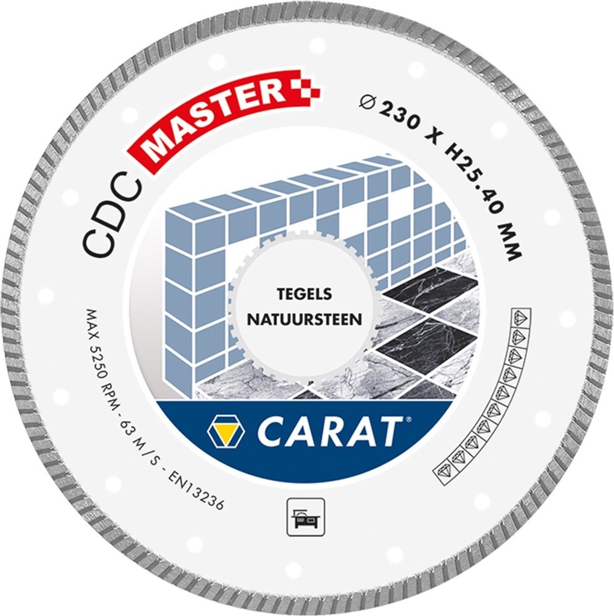 Carat DIAMANTZAAG TEGELS/NAT.STEEN Ø230x25,40MM, CDC MASTER - CDCM230400 - CDCM230400