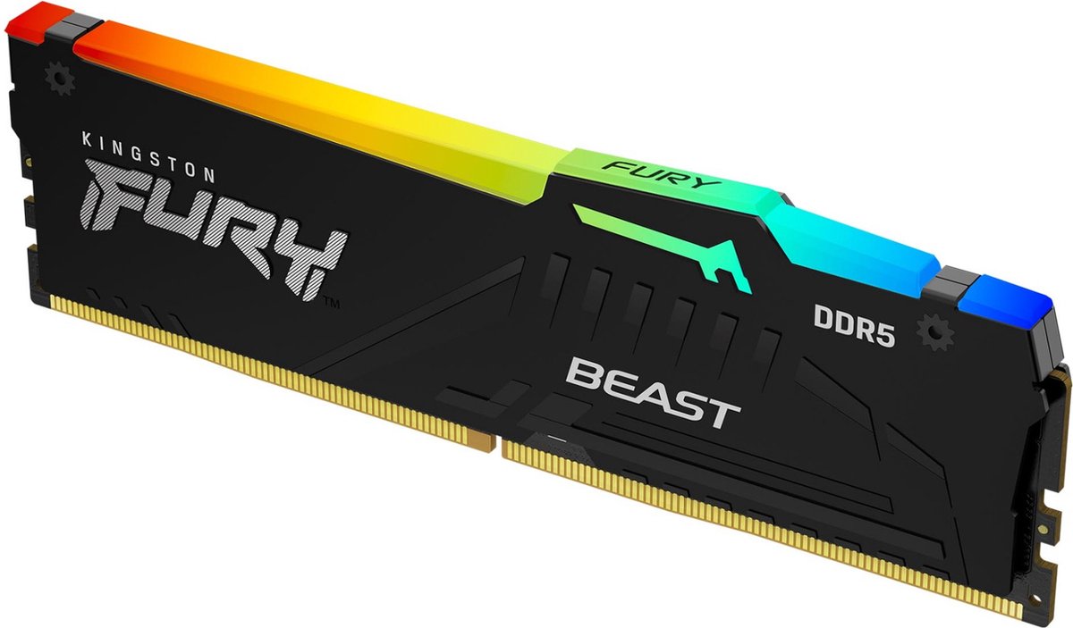 Kingston FURY Beast RGB Werkgeheugenmodule voor PC DDR5 32 GB 1 x 32 GB Non-ECC 5600 MHz 288-pins DIMM CL40 KF556C40BBA-32