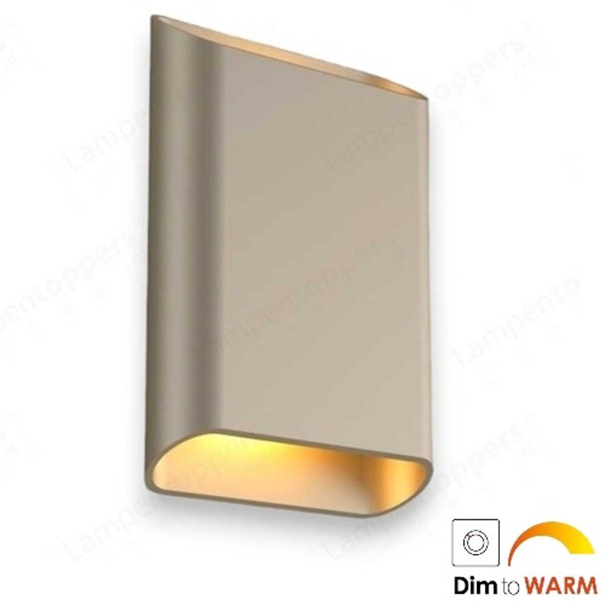 Artdelight Diaz - Wandlamp - 4 X 14,5 X 20 Cm - 2 X 6W LED Incl. - IP65 - Champagne