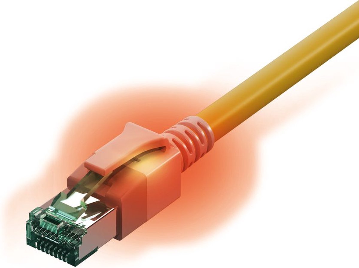 EasyLan S/FTP DualBoot® LED Kabel Cat.6A (Class EA), LSOH, geel, 2 m