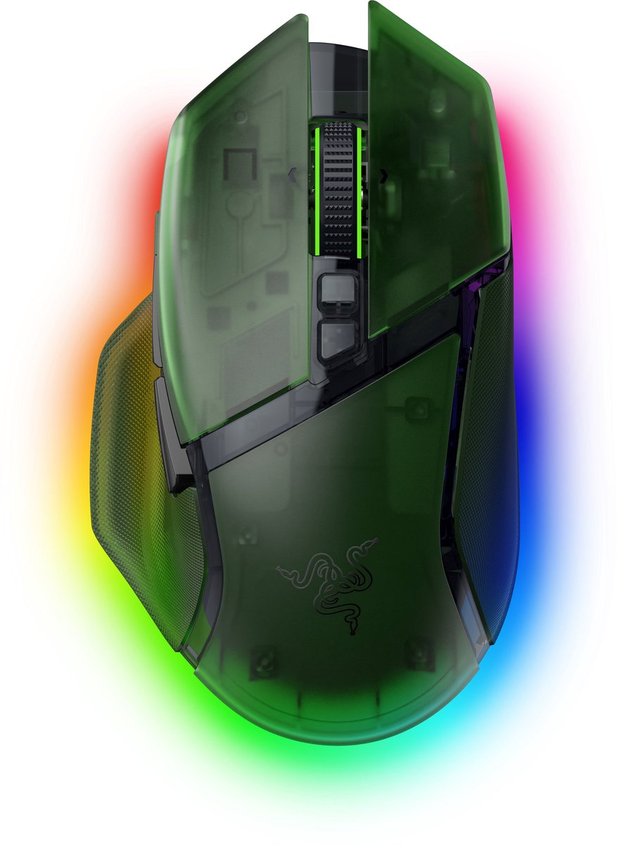 Razer Basilisk V3 Pro 35K Phantom Special Edition Transparant Groen Gaming muis