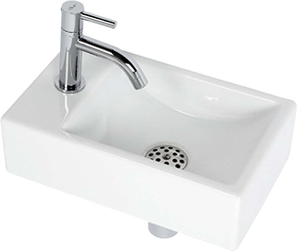 Plieger Austin Fonteinset– Fonteinset Toilet – Fonteinset Links – Keramiek – Incl. kraan&Sifon - Wit