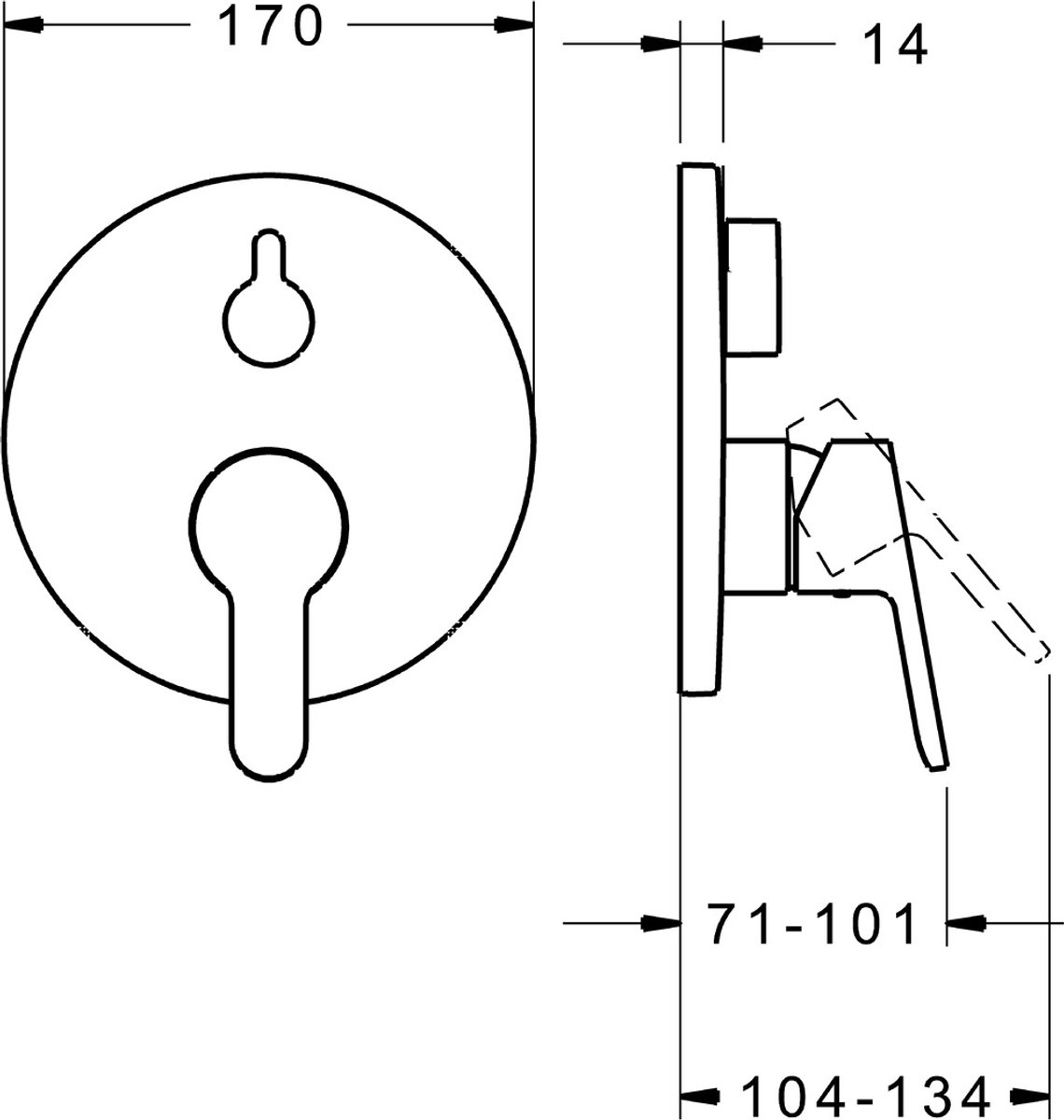 Hansa Primo - Inbouwkraan voor 2 uitgangen, chroom 89909003