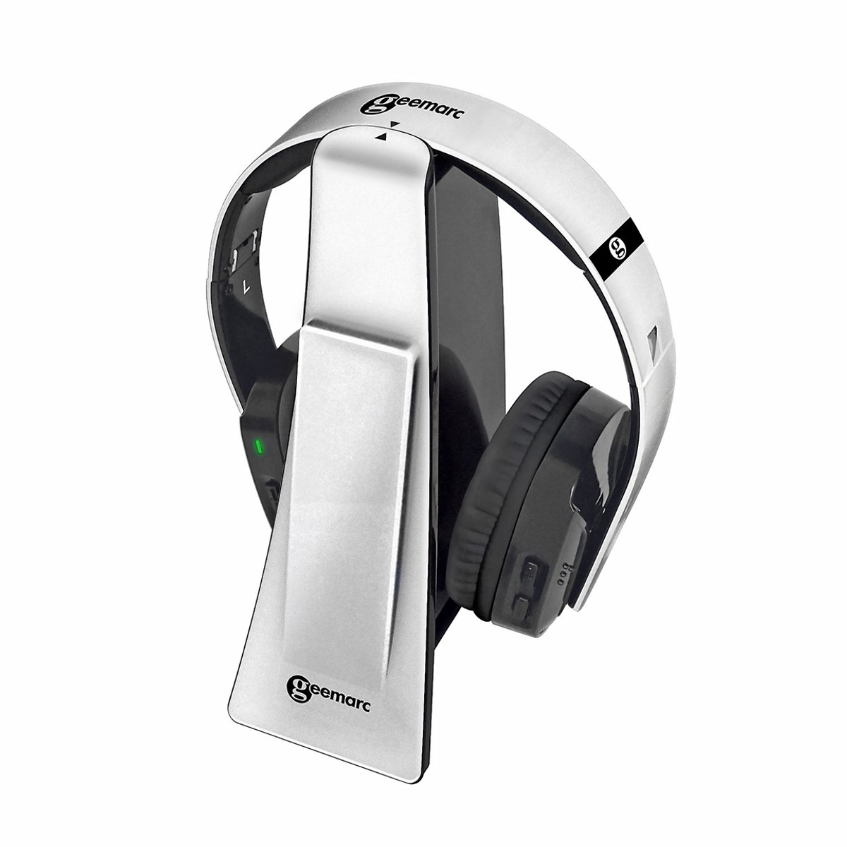 Geemarc CL7400 OPTI Over Ear koptelefoon Televisie Radiografisch Zilver-zwart Lichtgewicht, Volumeregeling