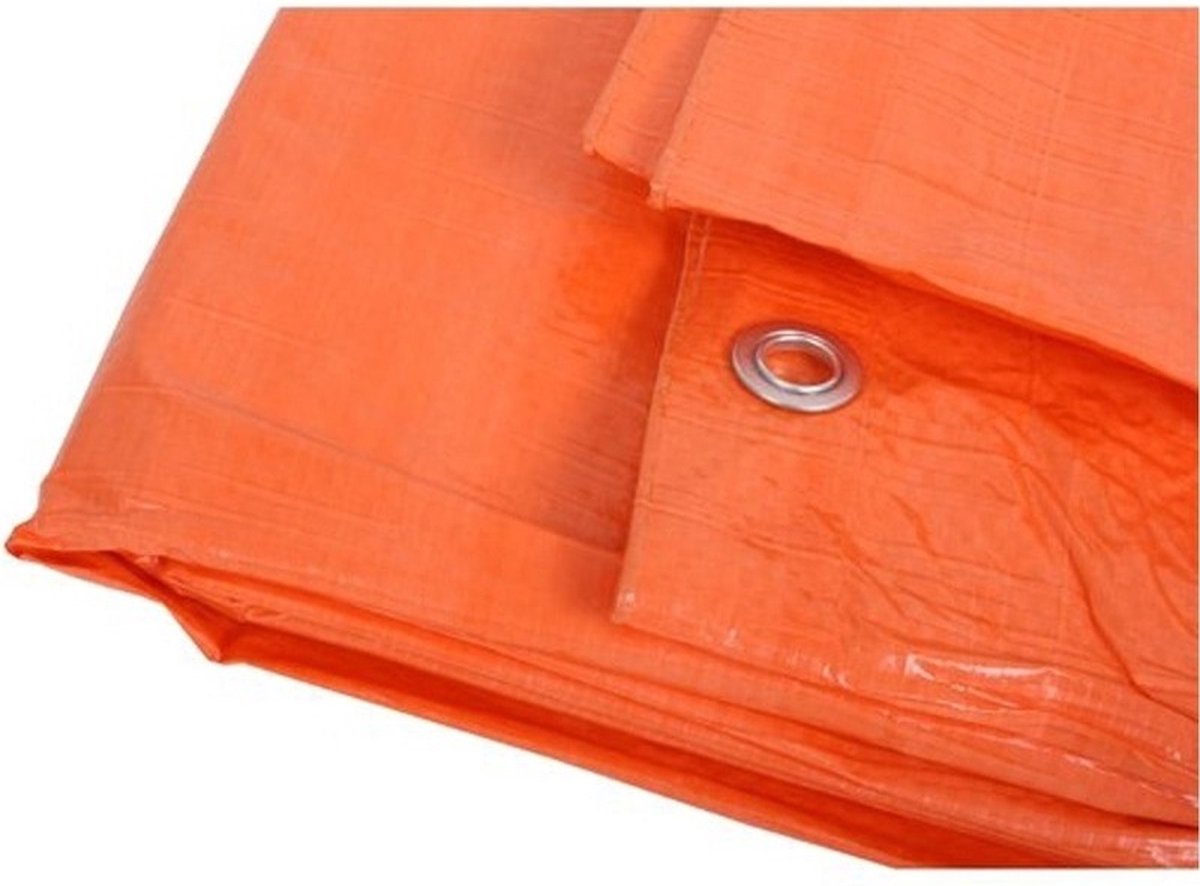 2x Oranje afdekzeilen / dekzeilen 10 x 12 meter -