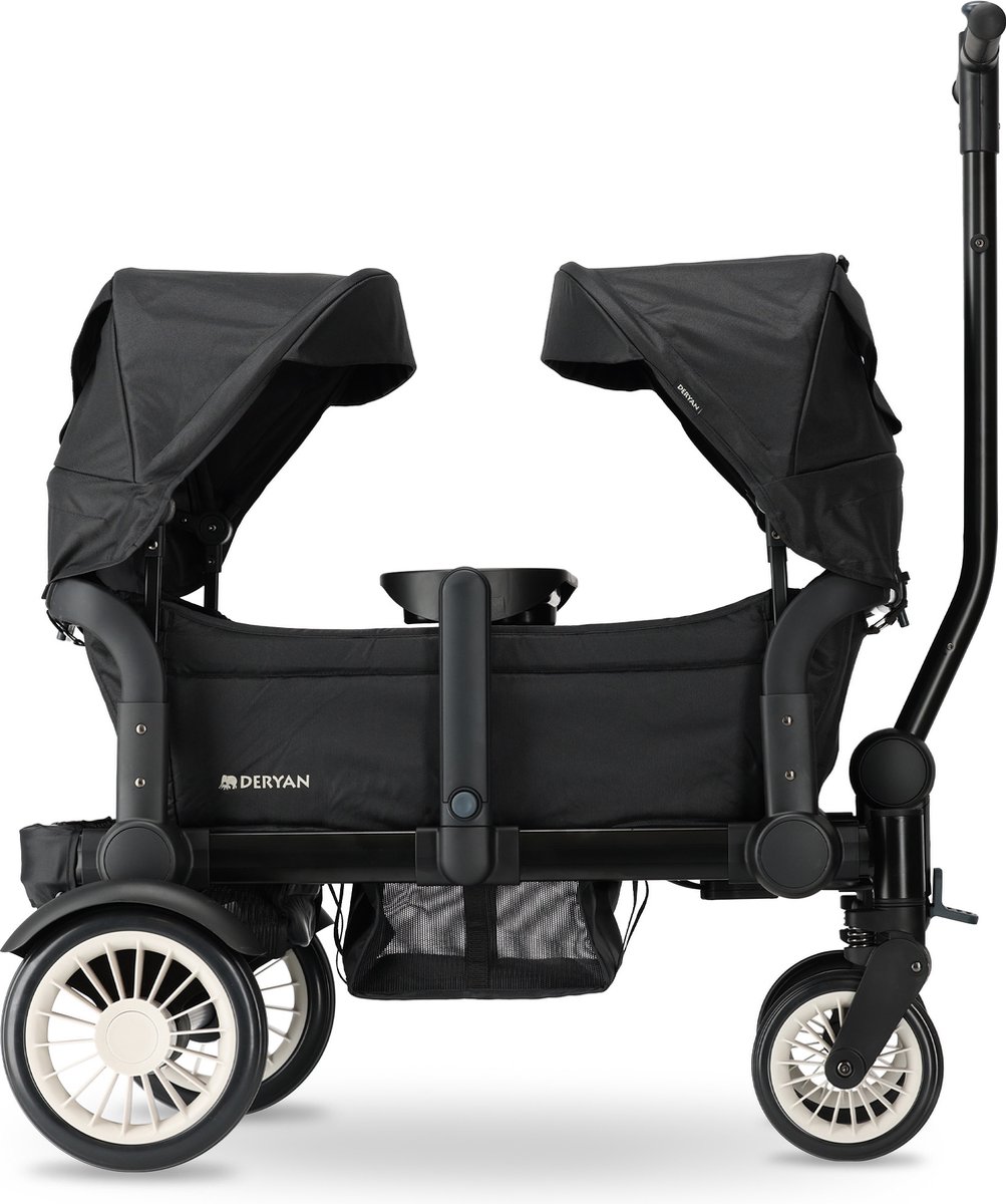 Deryan Luxe Sandy bolderkar - Duo buggy - tandem buggy - opvouwbaar - inklapbare bolderwagen - duo kinderwagen - Zwart