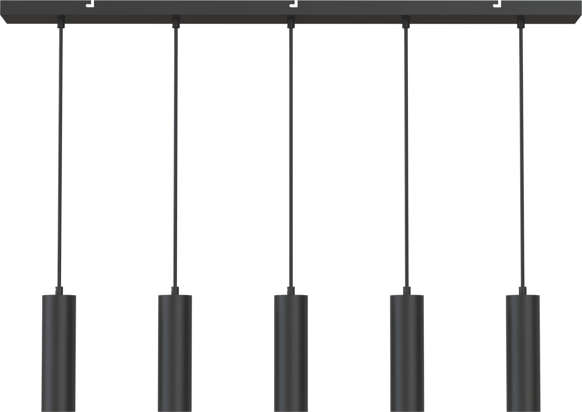 Calex Hanglamp - GU10 - 5-Lichts - Plafondlamp - Mat Zwart - Eetkamer - Keuken - Eettafel - Excl. lichtbron