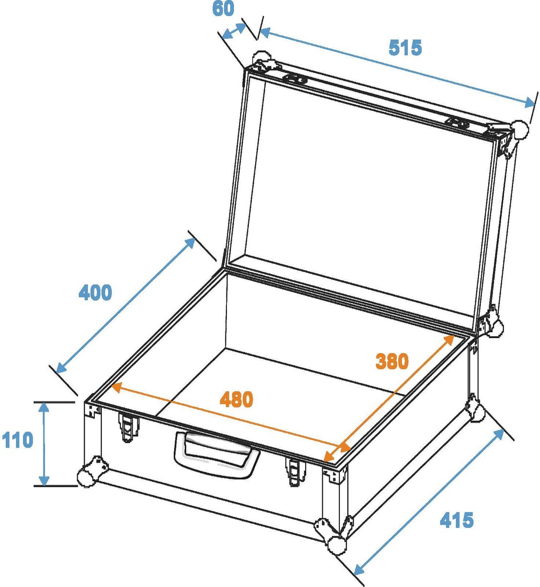 Roadinger Roadinger Case Flightcase (l x b x h) 445 x 525 x 195 mm