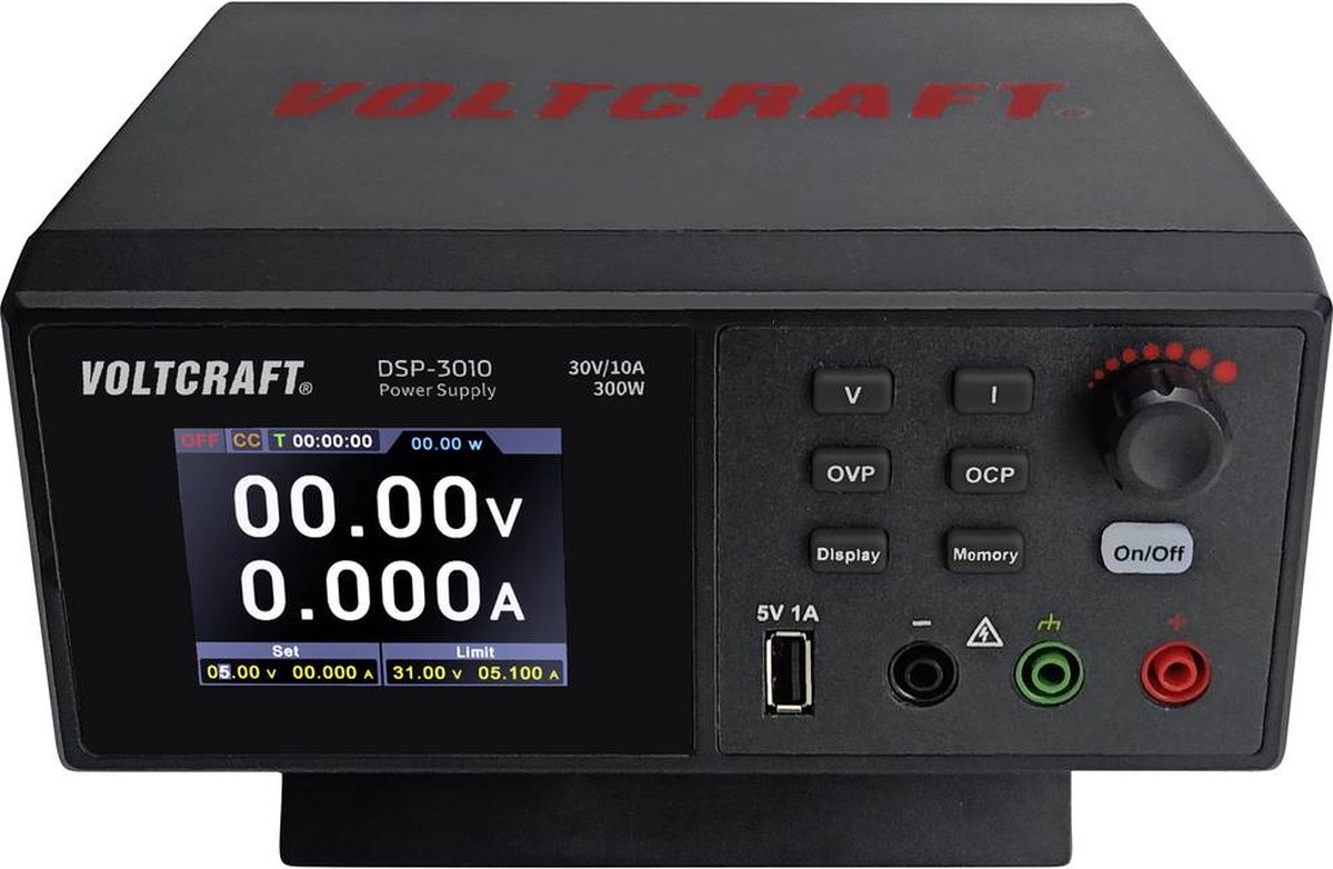 VOLTCRAFT DSP-3010 Labvoeding, regelbaar 0 - 30 V 0 - 10 A 300 W USB 2.0 bus A Op afstand bedienbaar Aantal uitgangen: 1 x